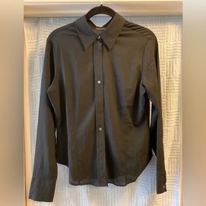 NEW YORK & COMPANY CITY STRETCH WOMENS BLACK SHIRT SIZE MEDIUM